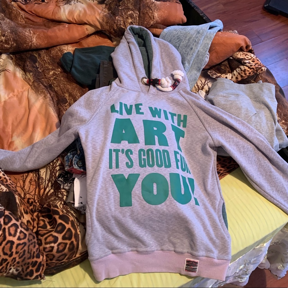 Gray heavy hooded sweater